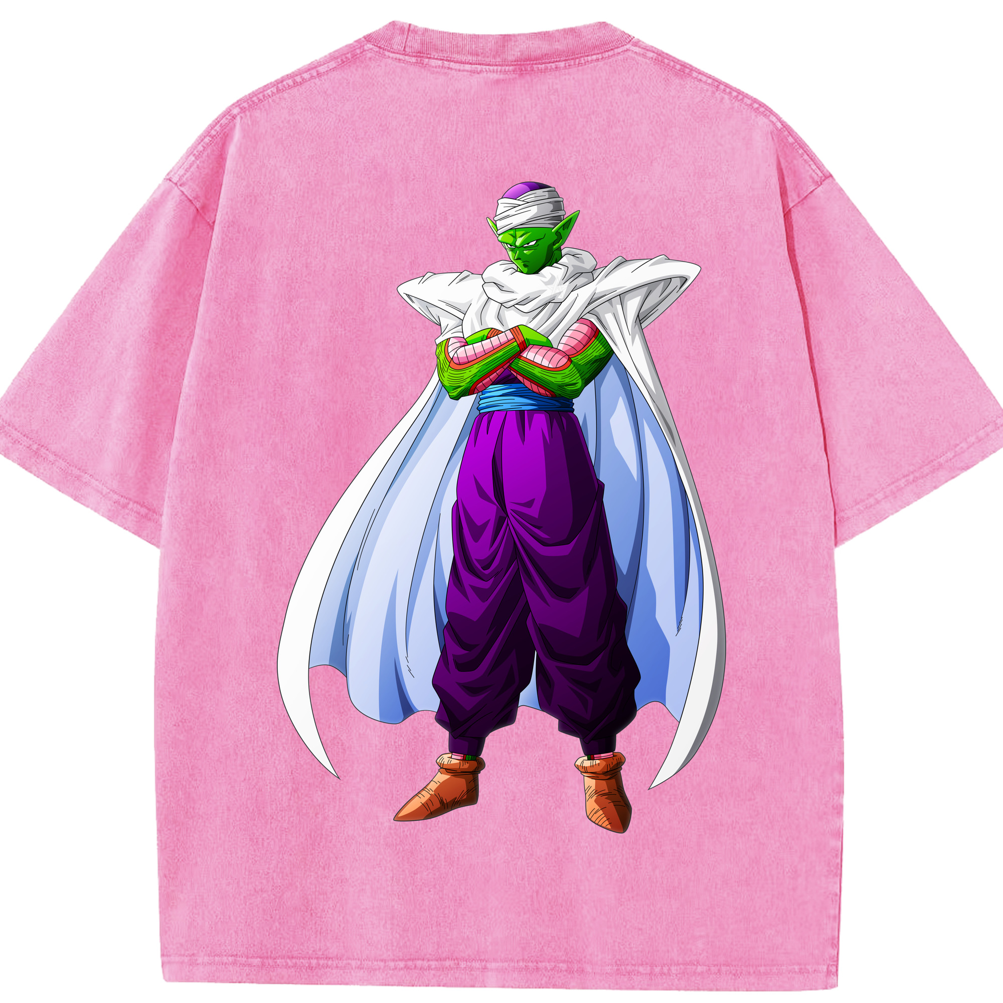 （画像用） ドラゴンボール ピッコロ DRAGON BALL Piccolo 綿100% ヴィンテージ風 半袖Tシャツ（背面プリント）